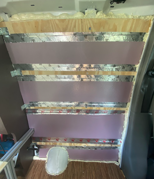 The same view as the above photo, but with expanding foam added to the margins.